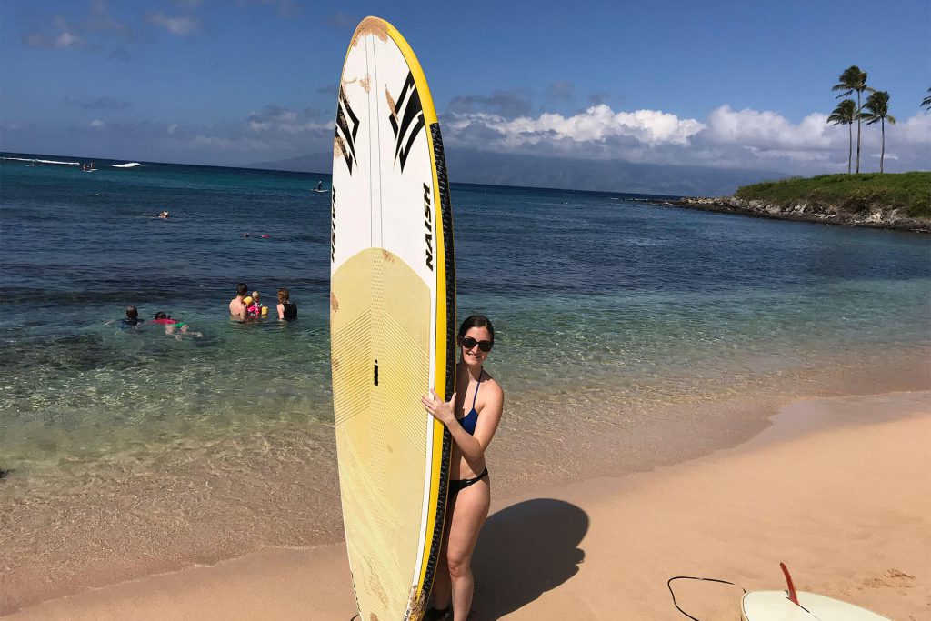 Maui Danielle Holding Paddle Board