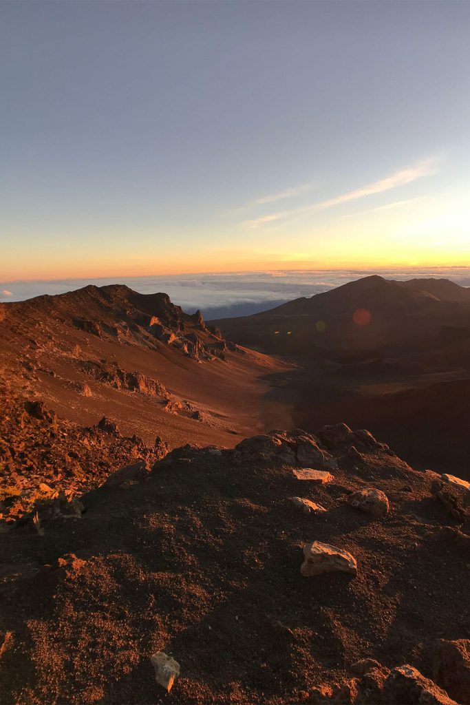 Maui Haleakala Hike Terrain at Sunrise