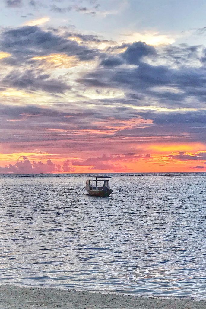 Boat at Sunset on Gili Air